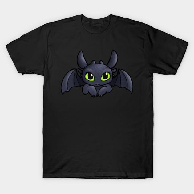 Dark Baby Dragon T-Shirt by Ellador